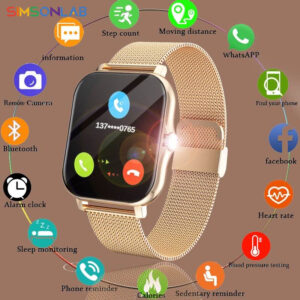 Relógio Smart Watch Full Touch Color Fitness Tracker Bluetooth Chamada Smartwatch Feminino Para Homens Mulheres