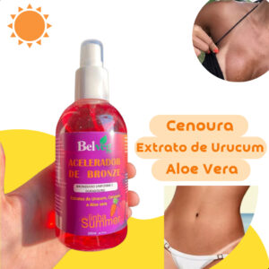 Bronzeador Acelerador Spray Extrato de Urucum Cenoura e Amendoas 240ml