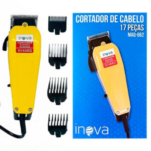 Máquina Cortador Cabelo Profissional Inova Com Fio Salão Maquininha 110V Inova