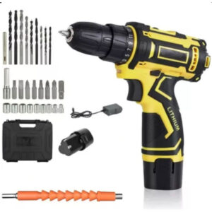 Parafusadeira E Furadeira Elétrica Sem Fio Recarregável Bateria 12v Portátil + Maleta com acessórios - Bivolt