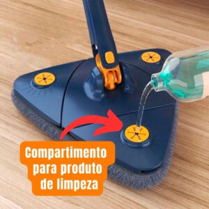 Esfregão Triângulo Mop De Limpeza Ajustável Giratória 360° Versátil Ergonômico