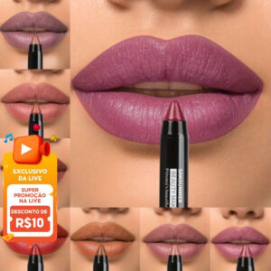 Batom 8 Cores Hidratante, Efeito Longa Duração, Impermeável e Suave