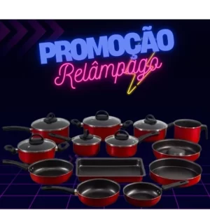 Jogo de Panelas Antiaderente 13 Peças / Conjunto de Panelas 09 Peças Varias Cores Moderno Durável